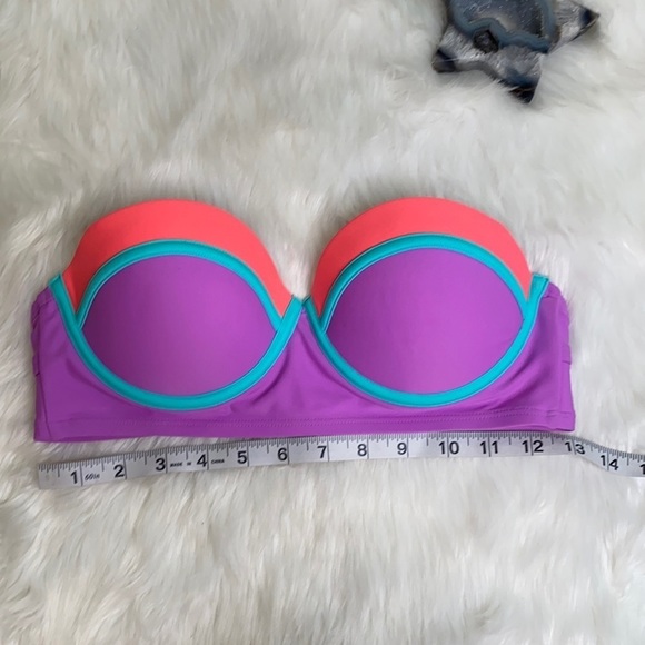 Exhilaration Colorblock Neon strapless Bikini Top Size M - Picture 5 of 5